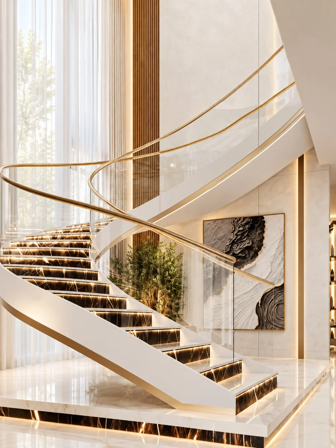 Statement Curved Staircase