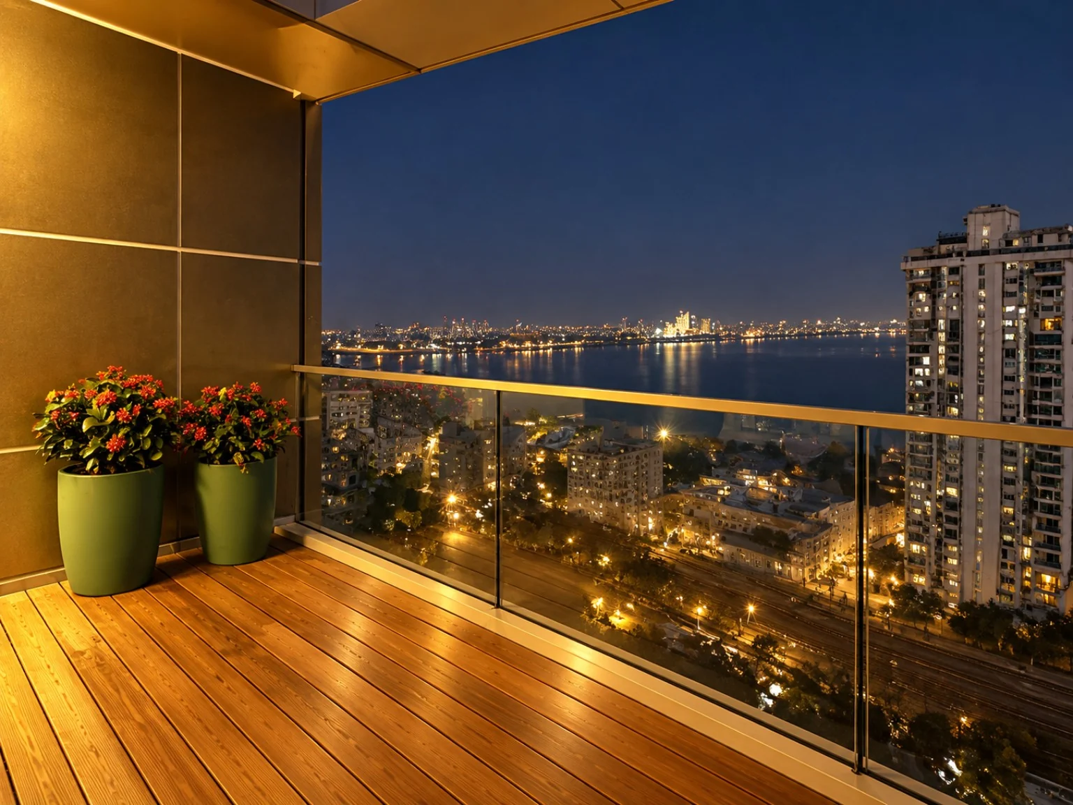 Night-View Balcony Railing