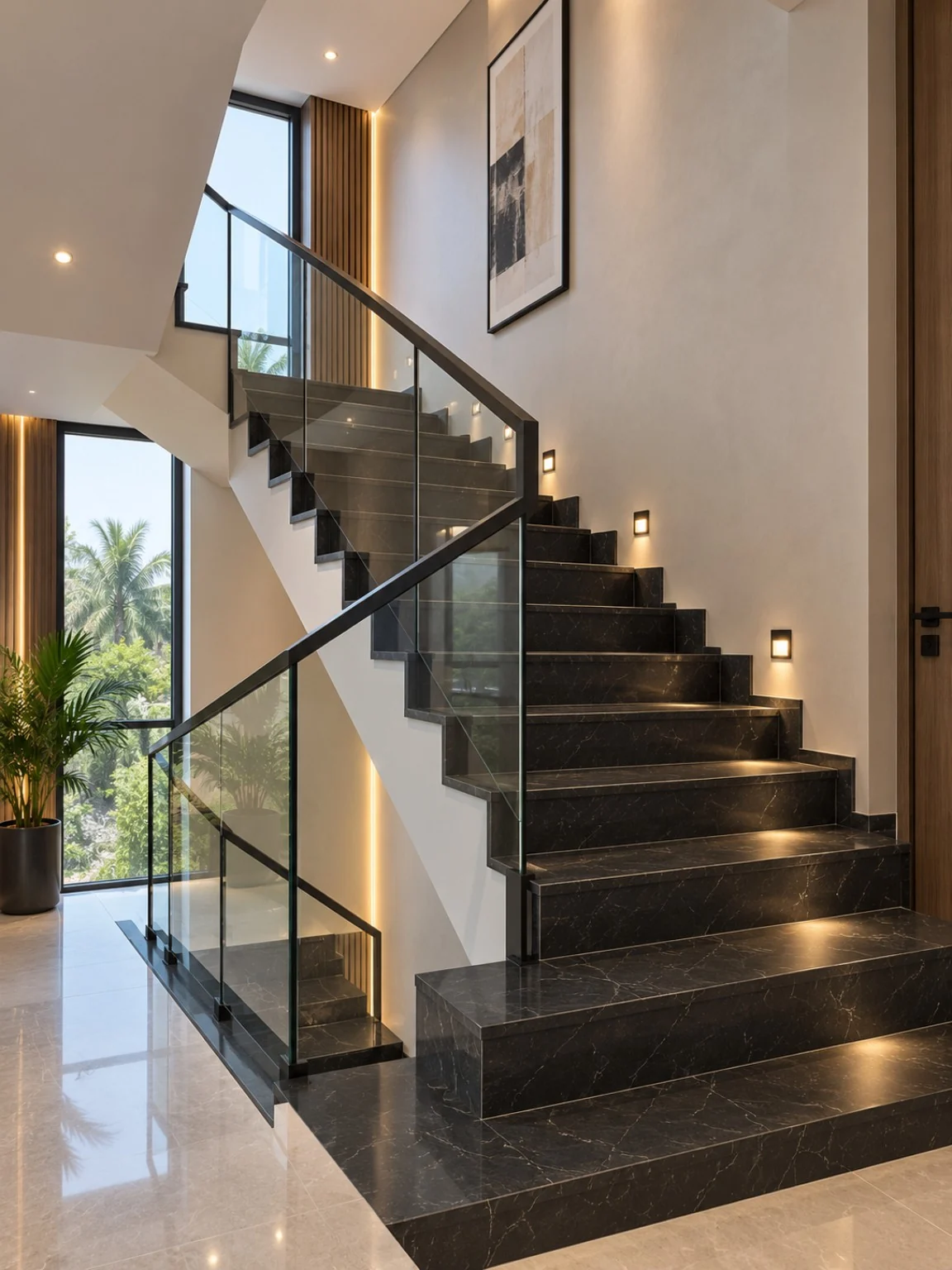 LED Staircase Glass Railing