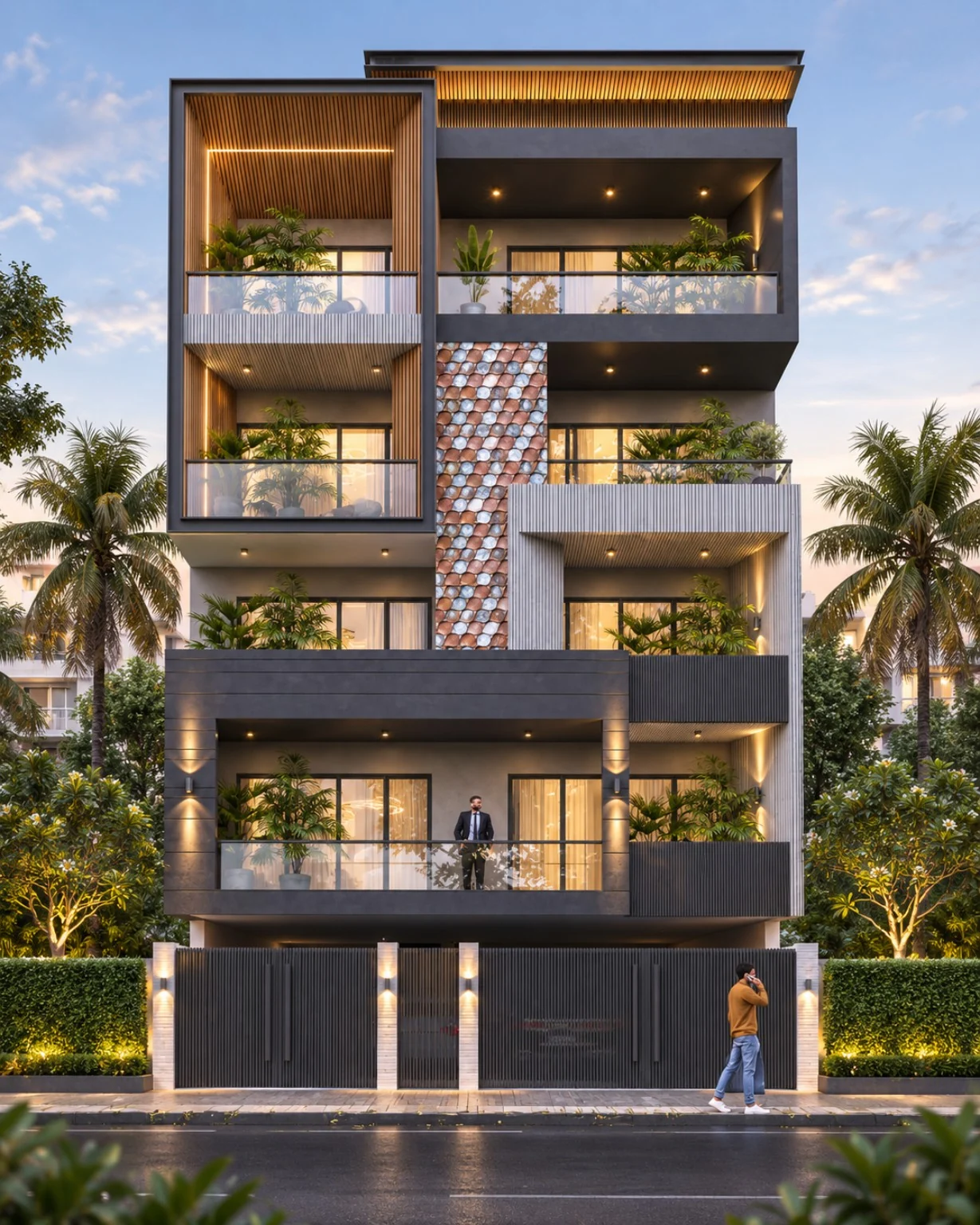 Multi-Storey Glass Balcony Design