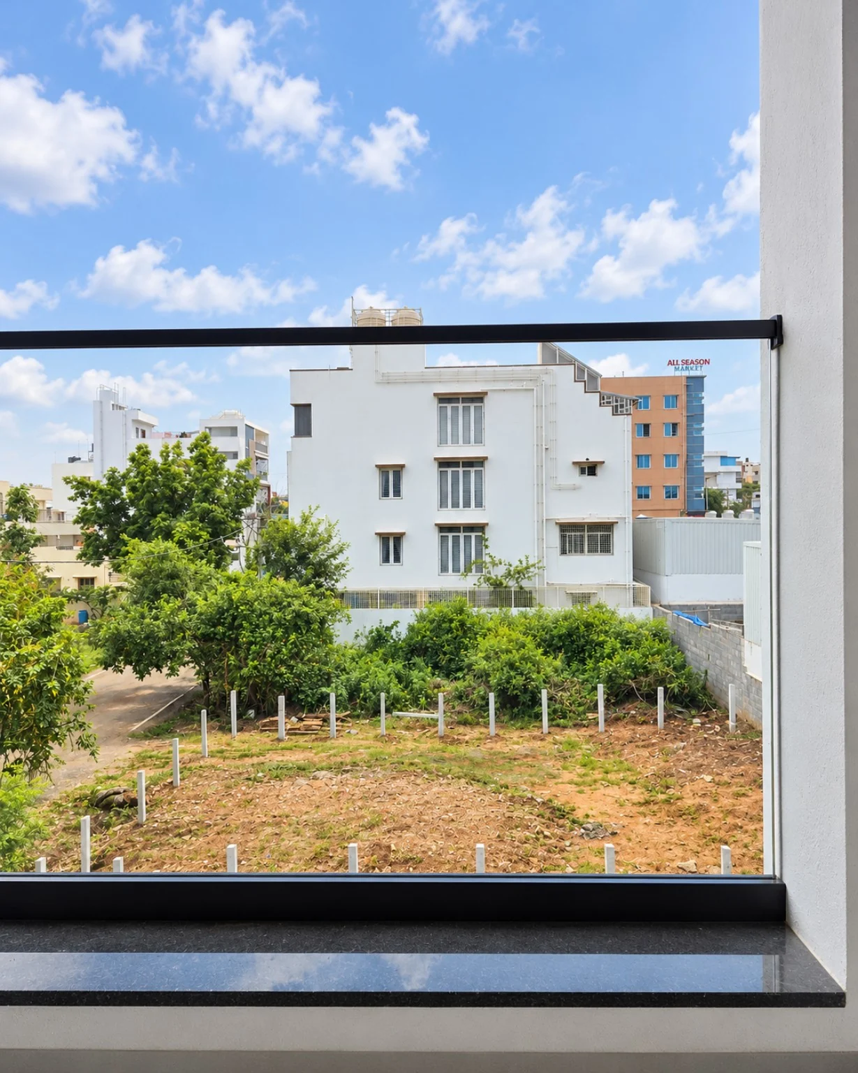 Minimal Window-Side Glass Railing