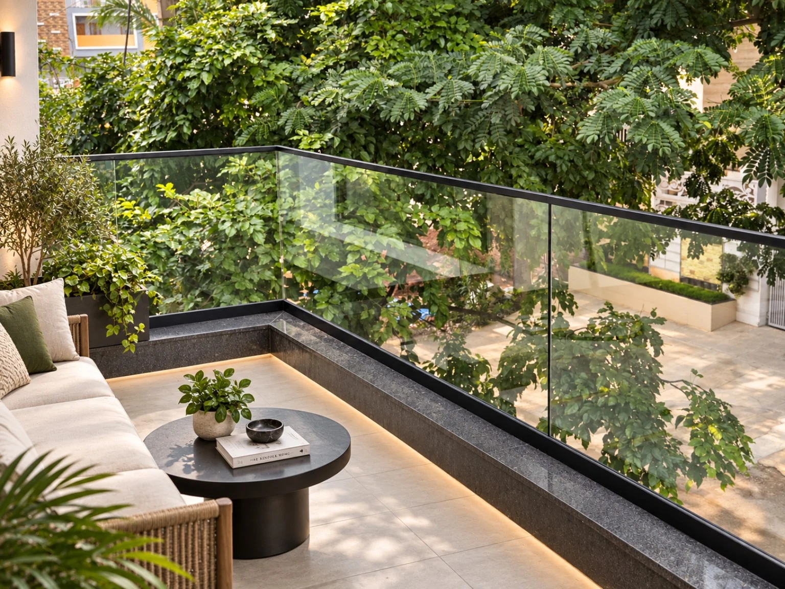 Garden-Facing Balcony Railing
