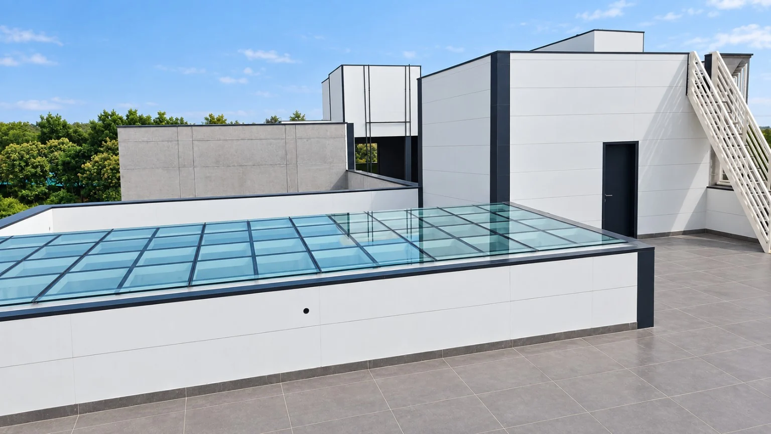 Large Rooftop Glass Skylight