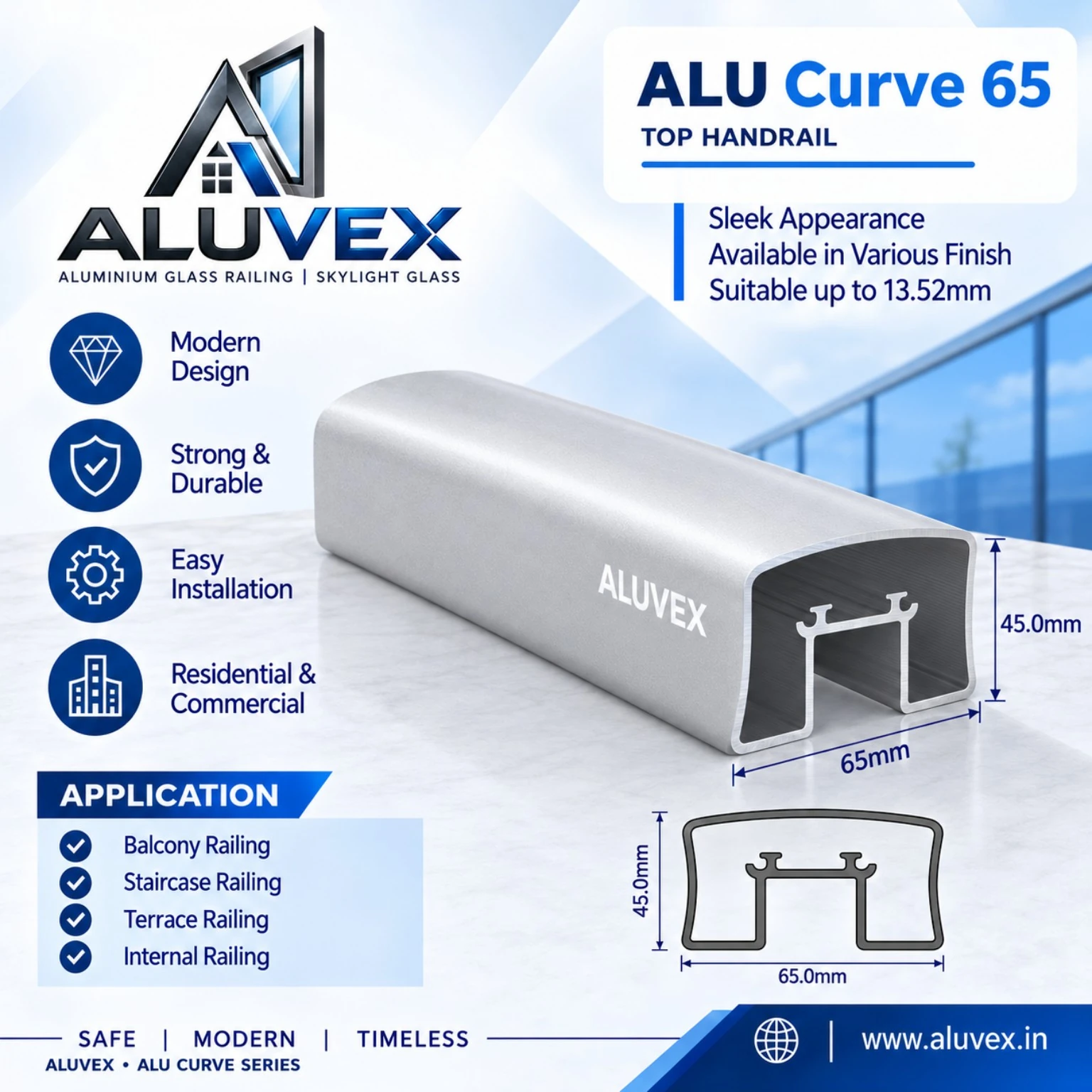 ALU Curve 65 ALUVEX profile