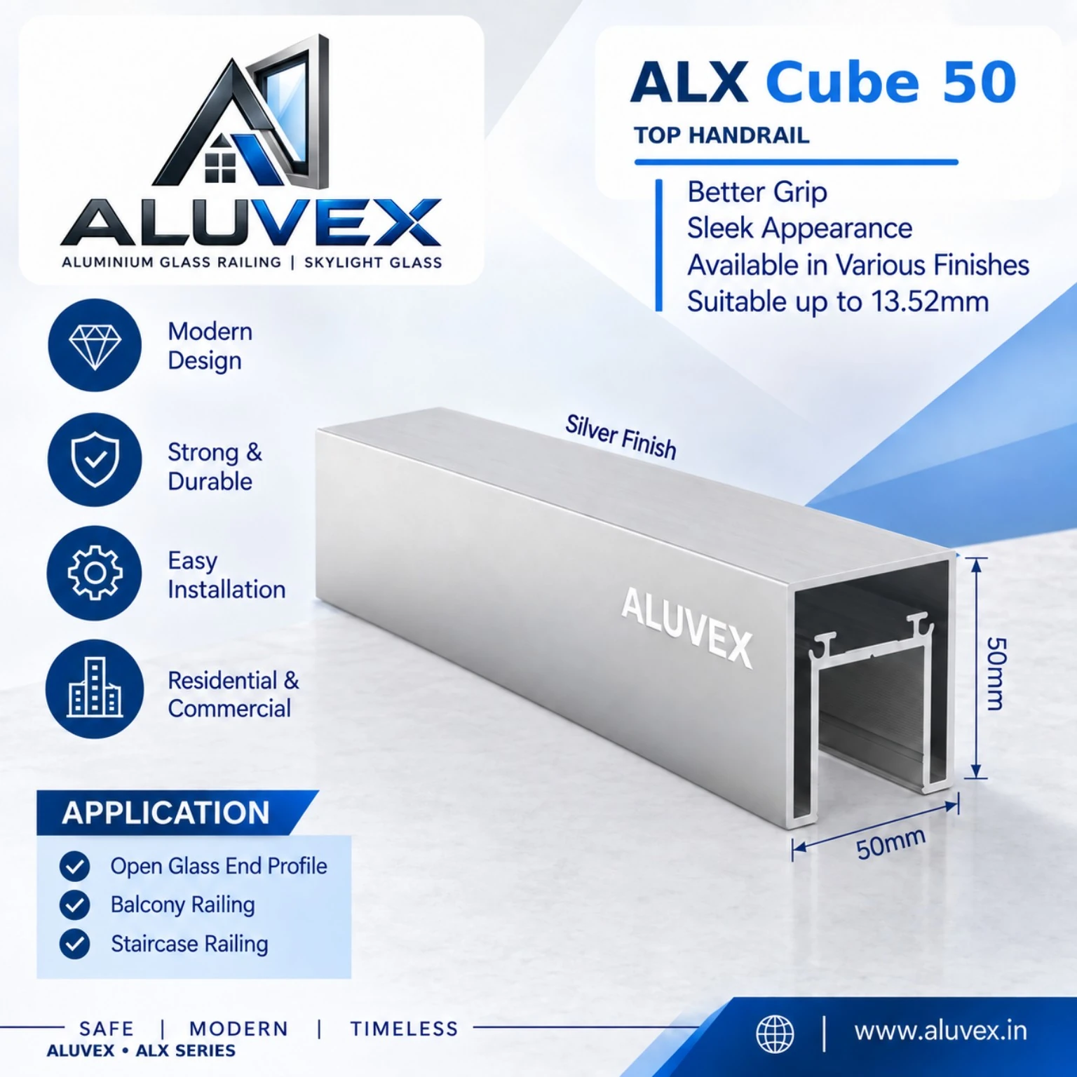 ALX Cube 50 ALUVEX profile